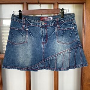 Y2K denim mini skirt